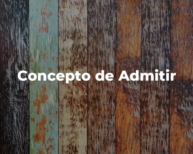 Concepto de Admitir