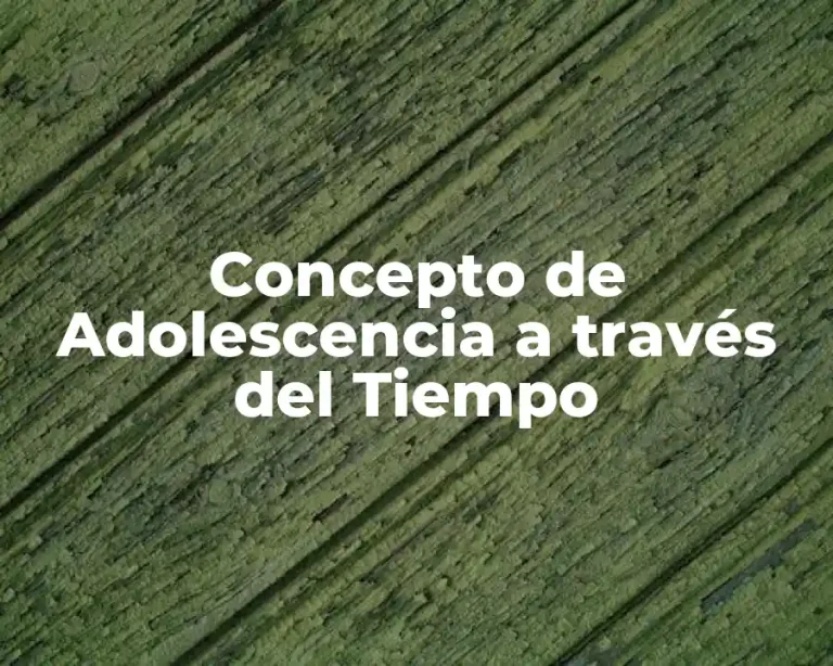 Concepto de Adolescencia a través del Tiempo