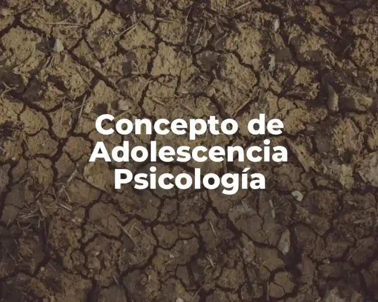 Concepto de Adolescencia Psicología