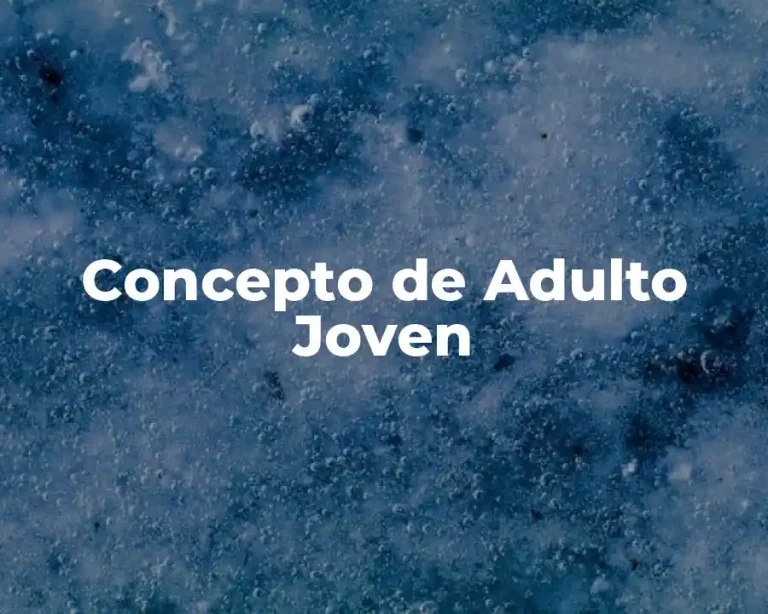Concepto de Adulto Joven