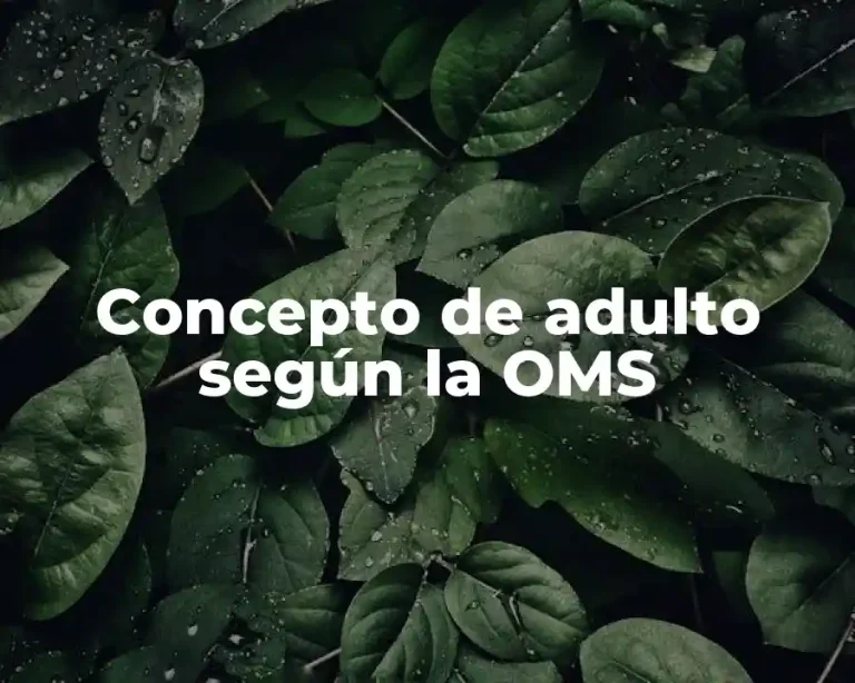 Concepto de adulto según la OMS