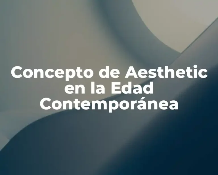 Concepto de Aesthetic en la Edad Contemporánea