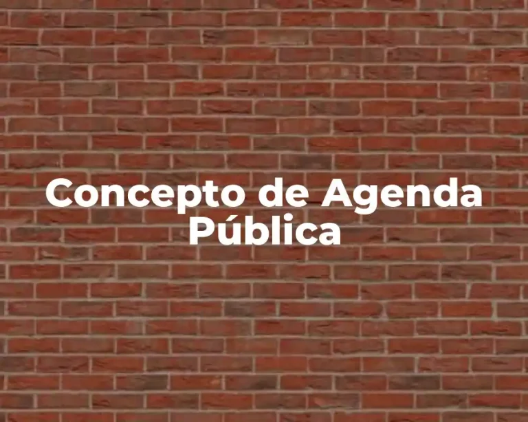 Concepto de Agenda Pública
