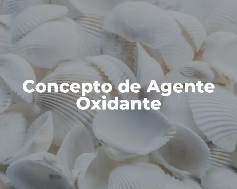 Concepto de Agente Oxidante