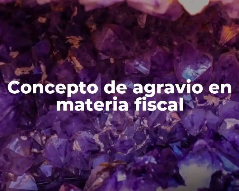 Concepto de agravio en materia fiscal