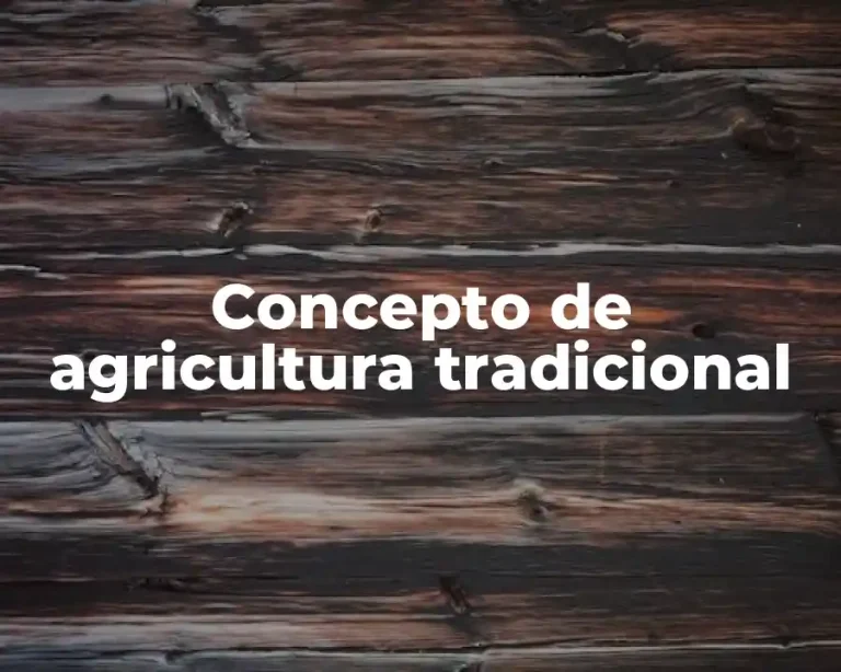 Concepto de agricultura tradicional