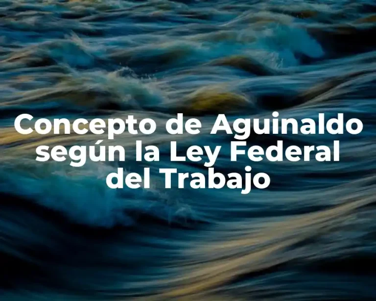 Concepto de Aguinaldo según la Ley Federal del Trabajo