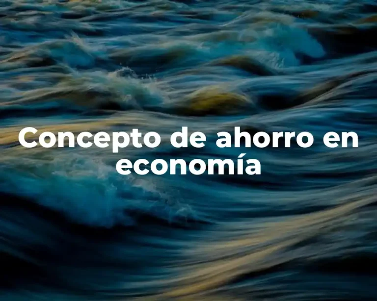 Concepto de ahorro en economía