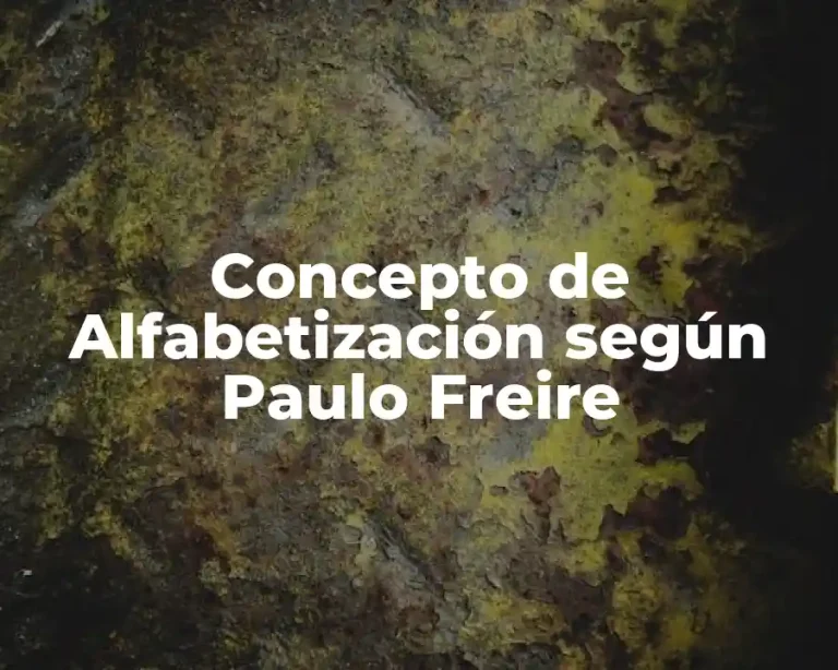 Concepto de Alfabetización según Paulo Freire