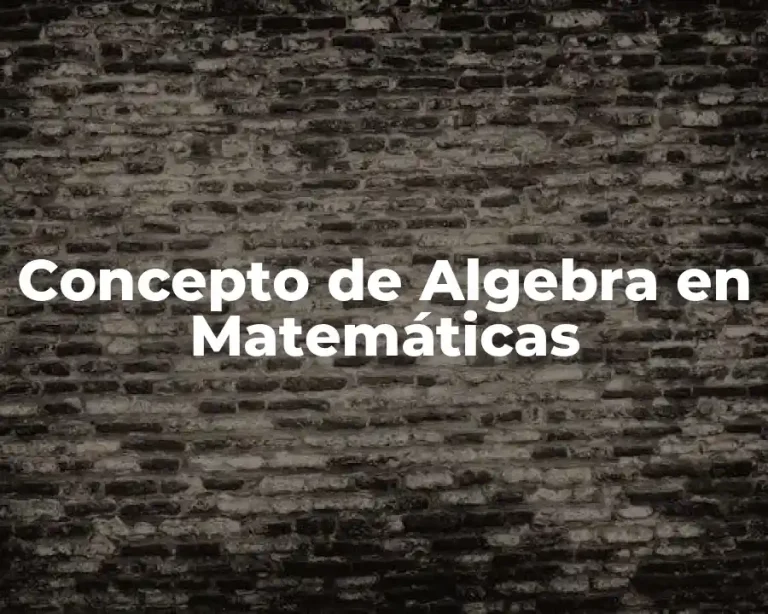 Concepto de Algebra en Matemáticas