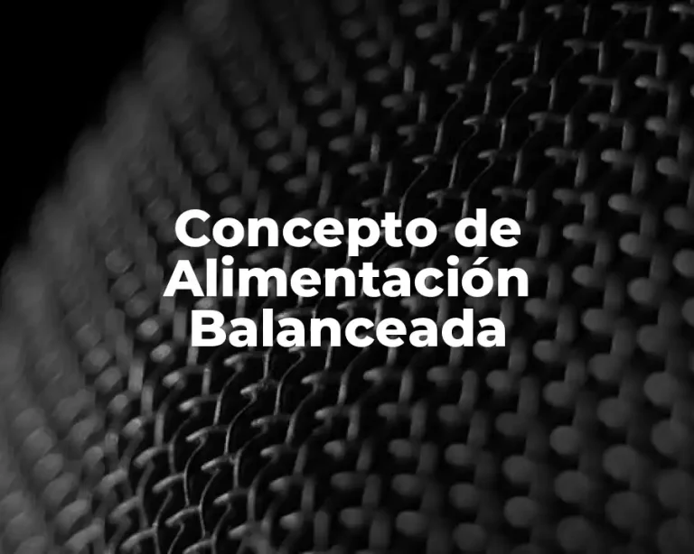 Concepto de Alimentación Balanceada