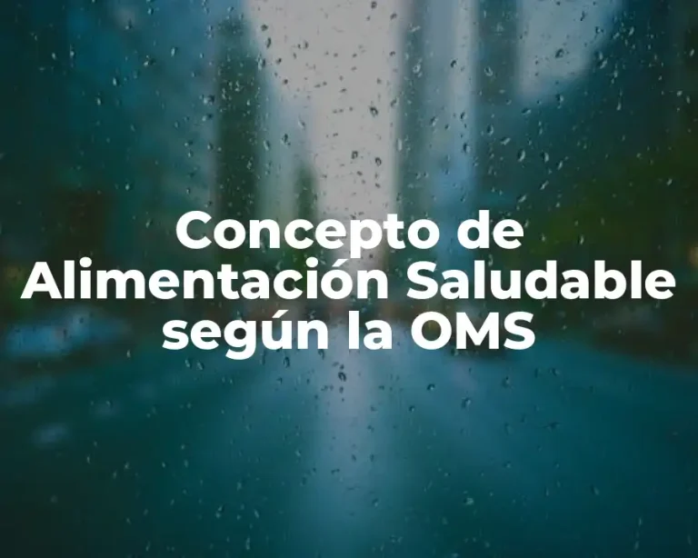 Concepto de Alimentación Saludable según la OMS