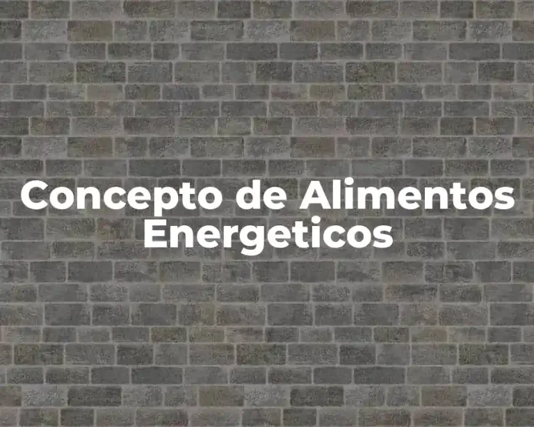 Concepto de Alimentos Energeticos