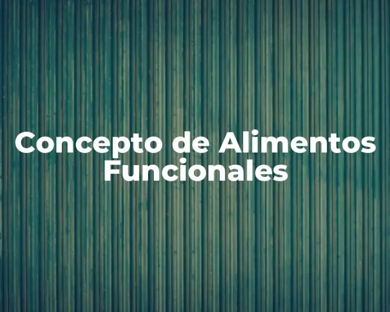 Concepto de Alimentos Funcionales