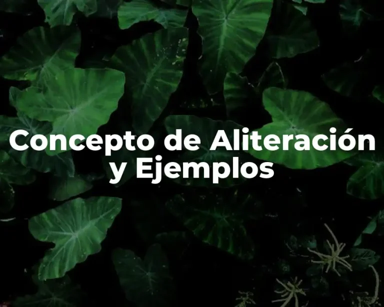 Concepto de Aliteración y Ejemplos