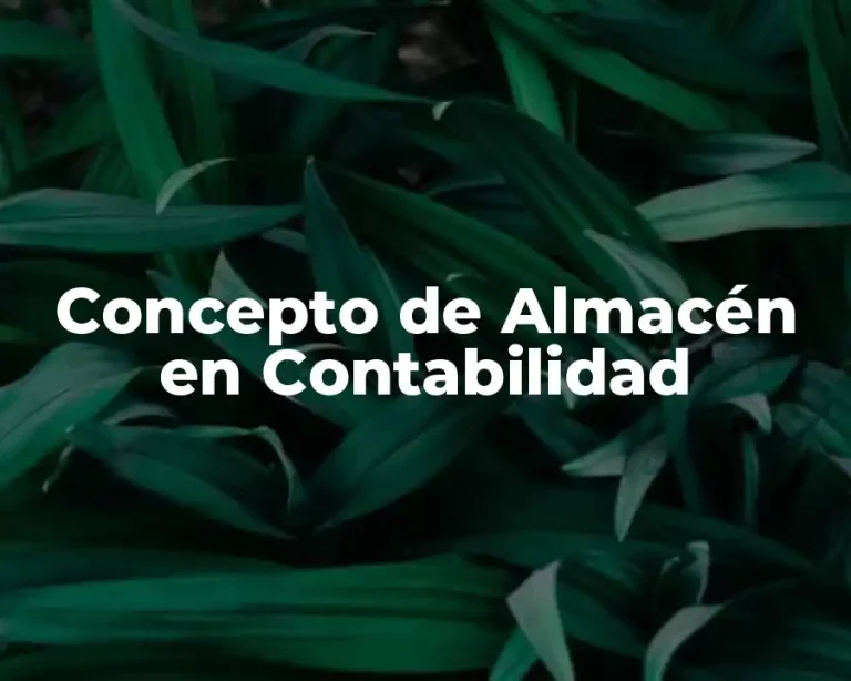 Concepto de almacén en contabilidad