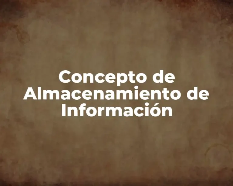 Concepto de Almacenamiento de Información