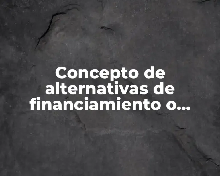 Concepto de alternativas de financiamiento o inversión