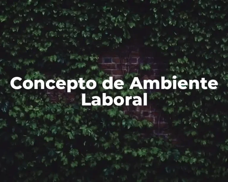 Concepto de Ambiente Laboral