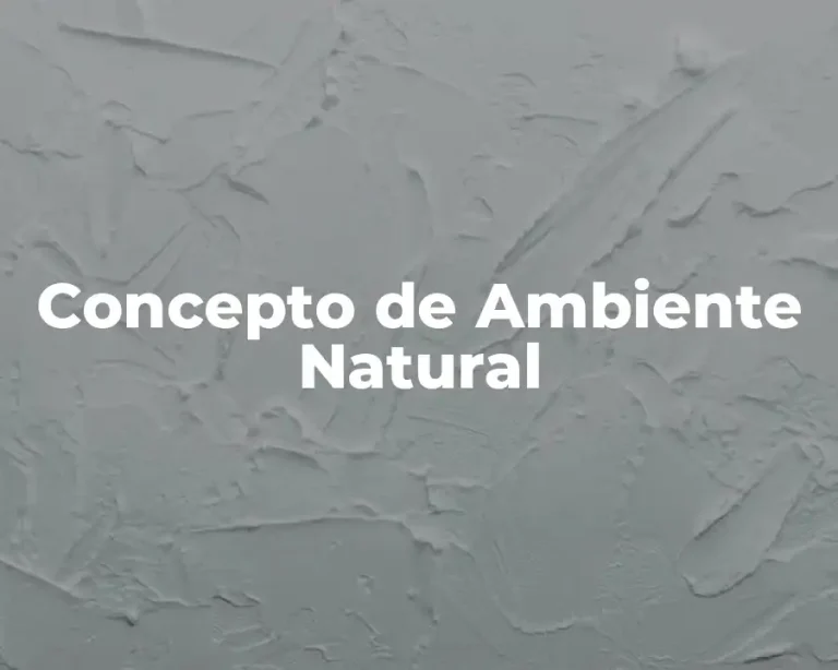 Concepto de Ambiente Natural