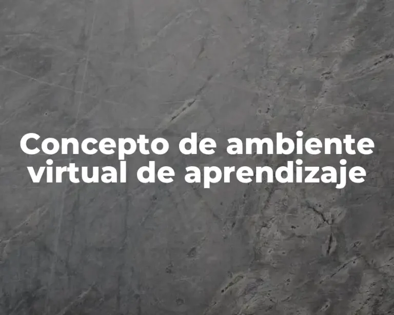 Concepto de ambiente virtual de aprendizaje