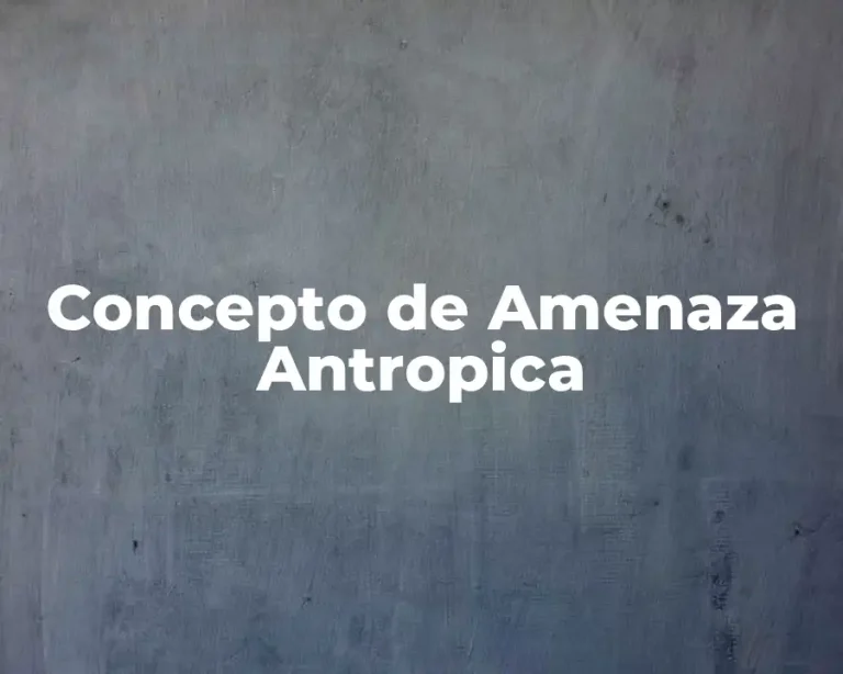 Concepto de Amenaza Antropica