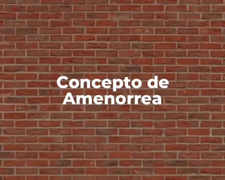 Concepto de Amenorrea