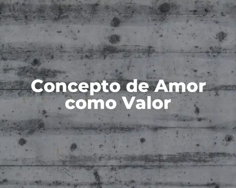 Concepto de Amor como Valor