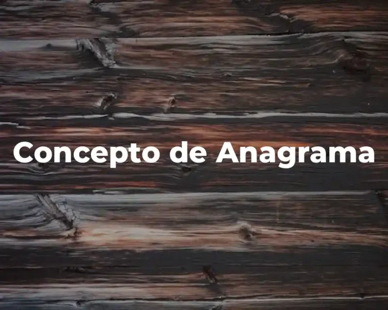 Concepto de Anagrama