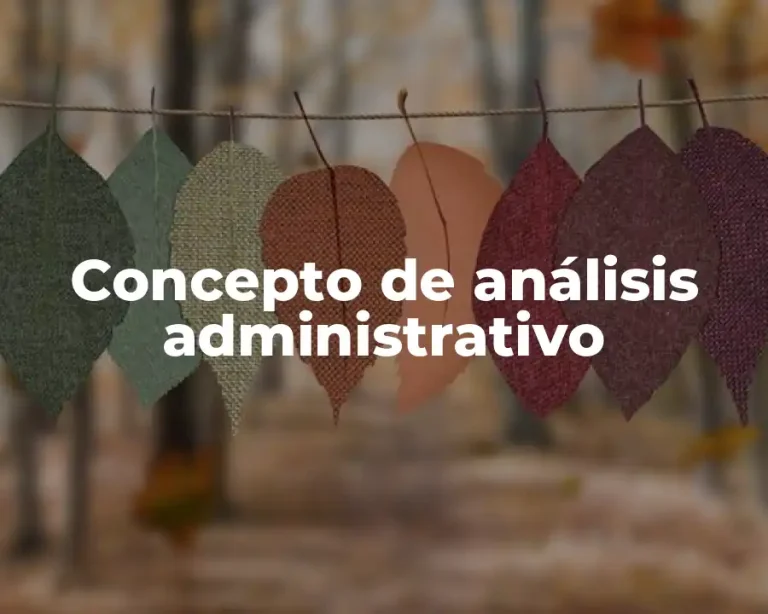 Concepto de análisis administrativo