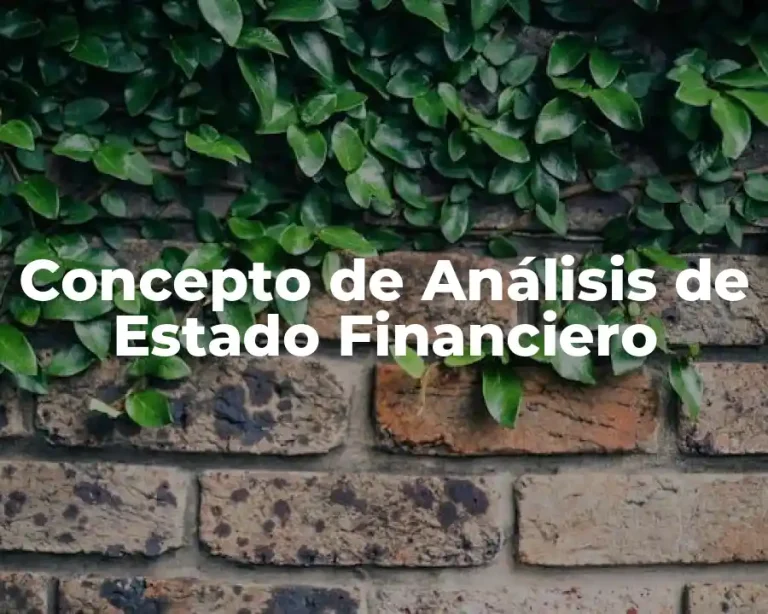 Concepto de Análisis de Estado Financiero