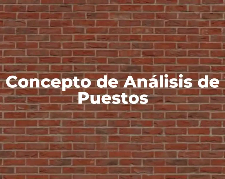 Concepto de Análisis de Puestos