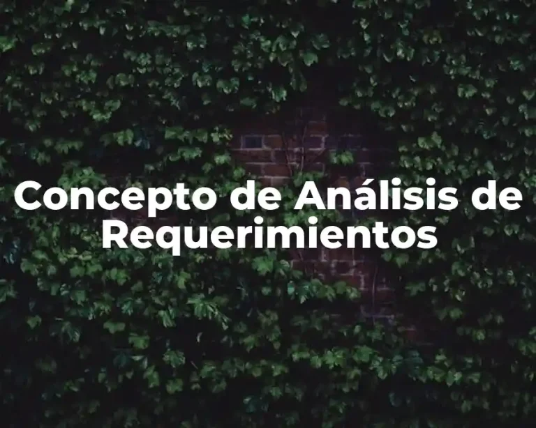 Concepto de Análisis de Requerimientos