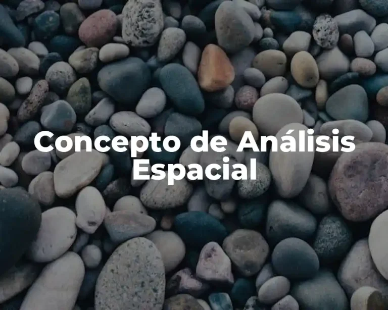 Concepto de Análisis Espacial