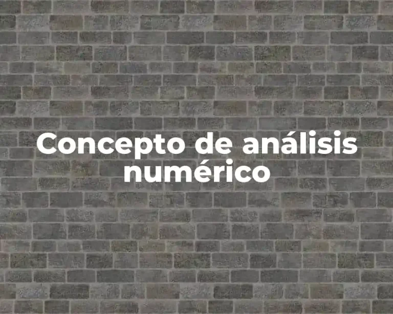 Concepto de análisis numérico