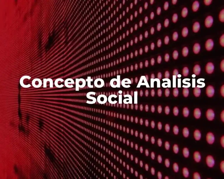 Concepto de Analisis Social
