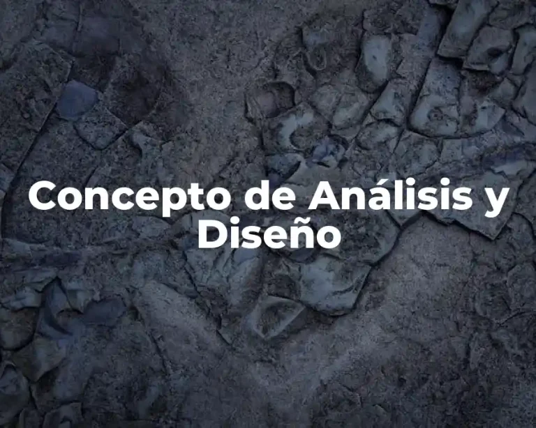 Concepto de Análisis y Diseño