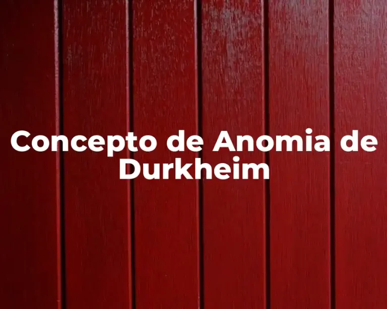 Concepto de Anomia de Durkheim