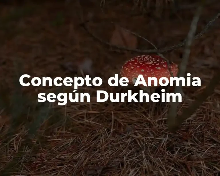 Concepto de Anomia según Durkheim