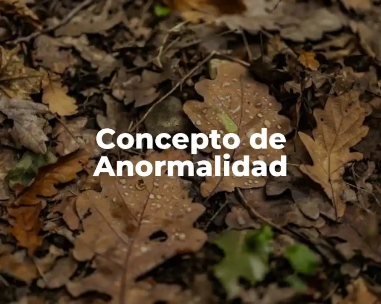 Concepto de Anormalidad
