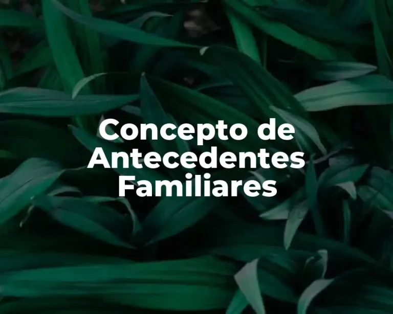 Concepto de Antecedentes Familiares