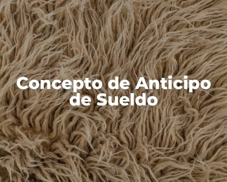 Concepto de Anticipo de Sueldo