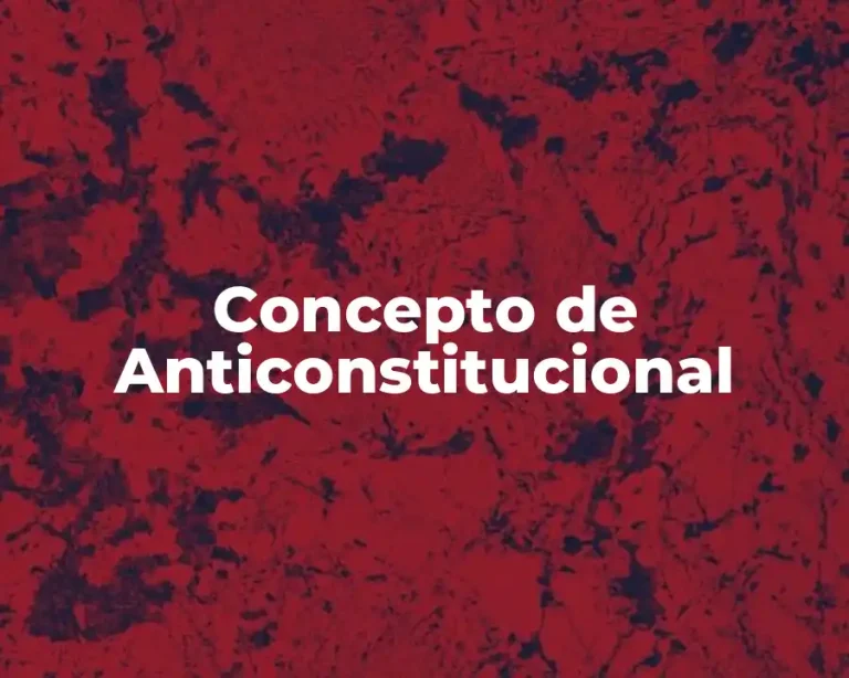 Concepto de Anticonstitucional