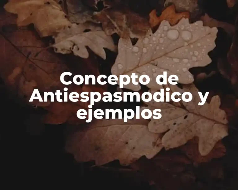 Concepto de Antiespasmodico y ejemplos
