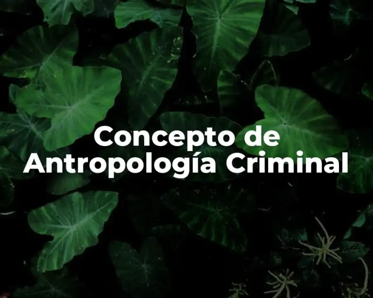 Concepto de Antropología Criminal
