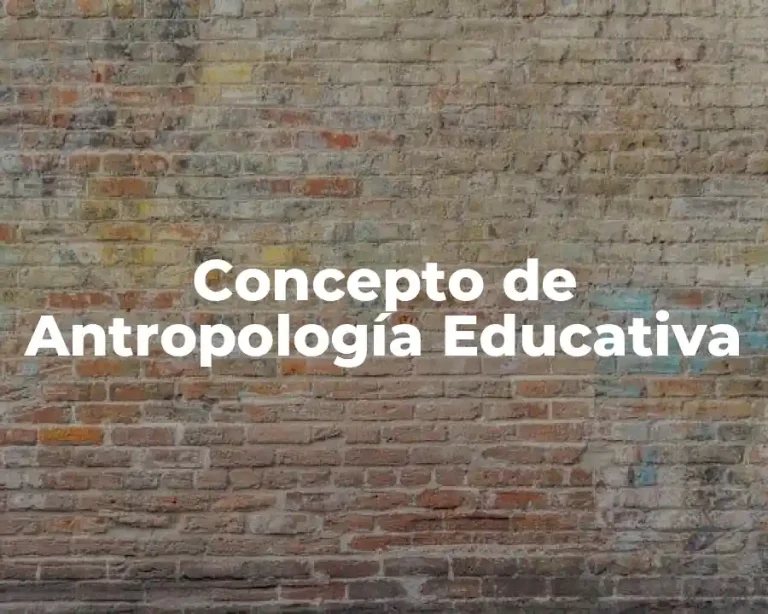 Concepto de Antropología Educativa
