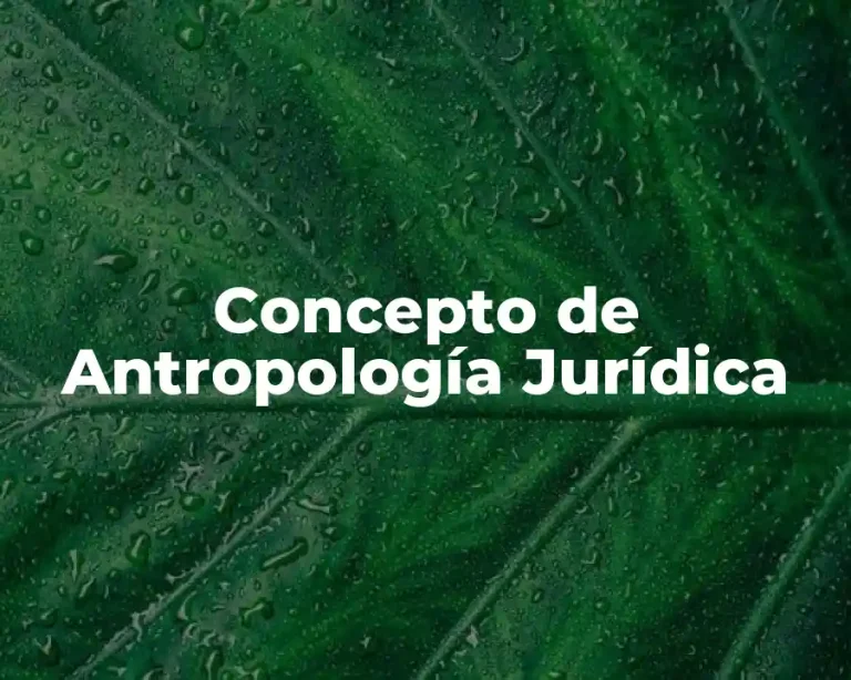 Concepto de Antropología Jurídica