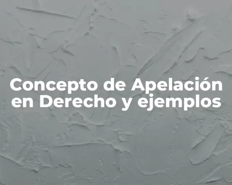 Concepto de Apelación en Derecho y ejemplos