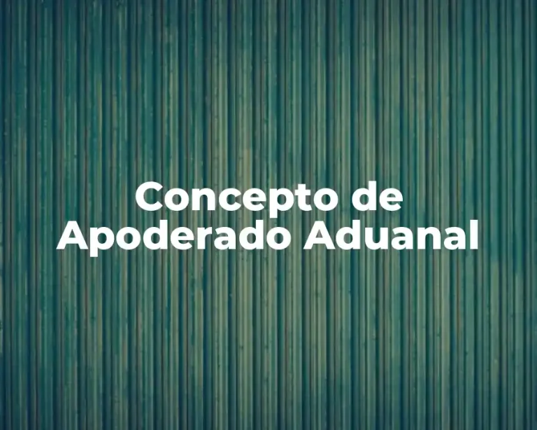 Concepto de Apoderado Aduanal