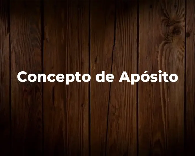 Concepto de Apósito